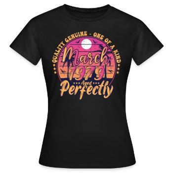 Mars 1979 anniversaire 1979 Retro 1979 Mars - T-shirt Femme - noir - Devant - AI Model Female 172 dark (172cm)