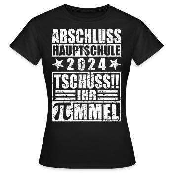 Abschluss 2024 Hauptschule - Frauen T-Shirt - Schwarz - Vorne - AI Model Female 172 dark (172cm)