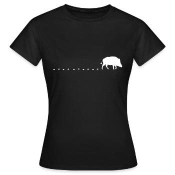 Wildschwein Wildsau Keiler Spur - Frauen T-Shirt - Schwarz - Vorne - AI Model Female 172 dark (172cm)
