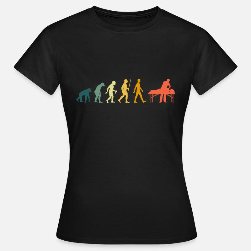 Physio Evolution Physiotherapeut Entwicklung Retro - Frauen T-Shirt - Schwarz