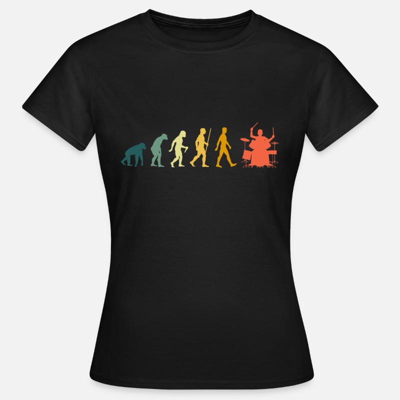Drums Evolution Batteur Batteur Retro - T-shirt Femme - noir