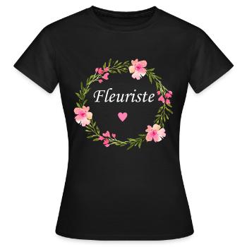 Fleuriste - T-shirt Femme - noir - Devant - AI Model Female 172 dark (172cm)