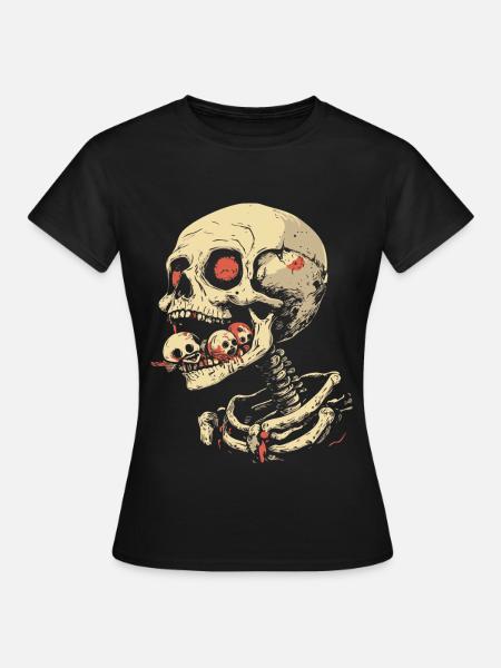 Skelett NomNomNom - Frauen T-Shirt - Schwarz