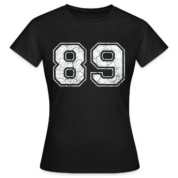 89 dans blanc in Used Look - T-shirt Femme - noir - Devant - AI Model Female 172 dark (172cm)