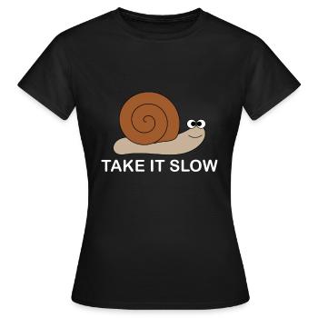 Escargot lent - T-shirt Femme - noir - Devant - AI Model Female 172 dark (172cm)