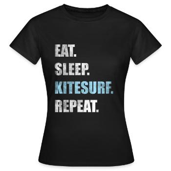 Kitesurfen Kitesurfer Kiteboarden Kiteboarder - Frauen T-Shirt - Schwarz - Vorne - AI Model Female 172 dark (172cm)