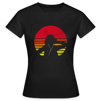 DJ Deejay DJing Retro - Women's T-Shirt - black - Front - AI Model Female 172 dark (172cm)