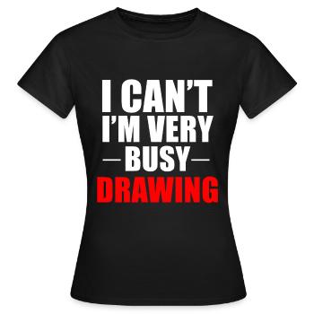 Drawing draftsman drawing painting gift - Women's T-Shirt - black - Front - AI Model Female 172 dark (172cm)