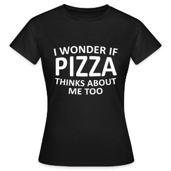 Pizza Pizzeria Dire Cadeau - T-shirt Femme - noir - Devant - AI Model Female 172 dark (172cm)