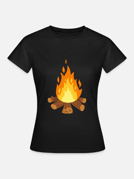 Lagerfeuer - Frauen T-Shirt - Schwarz