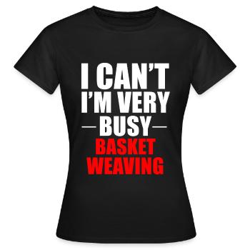 Paniers de tissage paniers tressé cadeau disant - T-shirt Femme - noir - Devant - AI Model Female 172 dark (172cm)