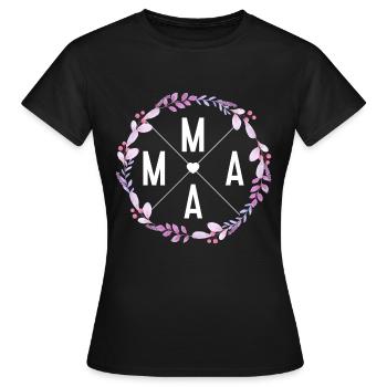 Couronne de fleurs Mama Cadeau de fête des mères - T-shirt Femme - noir - Devant - AI Model Female 172 dark (172cm)