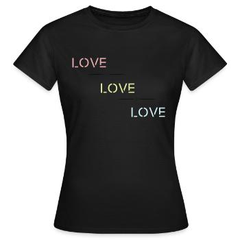 LOVE LOVE LOVE - Frauen T-Shirt - Schwarz - Vorne - AI Model Female 172 dark (172cm)