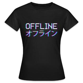 Vaporwave Aesthetic Offline - T-shirt Femme - noir - Devant - AI Model Female 172 dark (172cm)