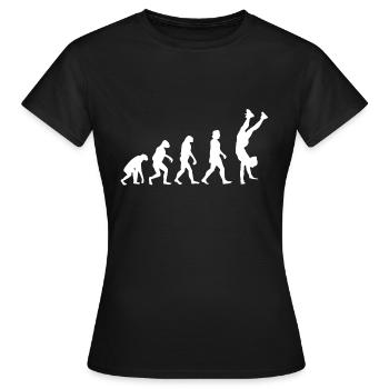 Evolution du poirier de gymnastique - T-shirt Femme - noir - Devant - AI Model Female 172 dark (172cm)