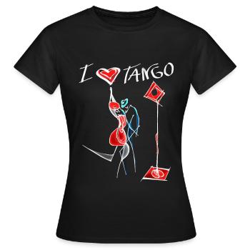 Tango, Milonga, j’adore le tango, j’adore ça - T-shirt Femme - noir - Devant - AI Model Female 172 dark (172cm)