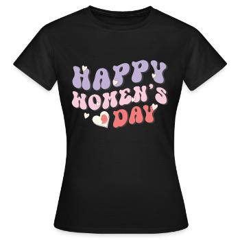 Joyeuse Journée de la Femme - T-shirt Femme - noir - Devant - AI Model Female 172 dark (172cm)