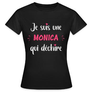 Monica qui déchire - T-shirt Femme - noir - Devant - AI Model Female 172 dark (172cm)