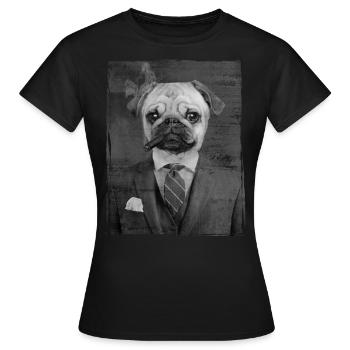 Smart pug - Women's T-Shirt - black - Front - AI Model Female 172 dark (172cm)