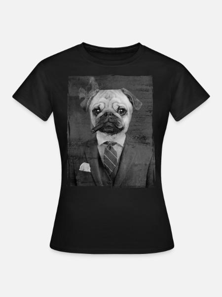 Smart pug - Frauen T-Shirt - Schwarz