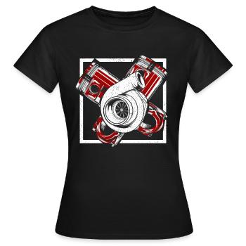 Super Turbocharger Best Gift to Engine Enthusiast - Women's T-Shirt - black - Front - AI Model Female 172 dark (172cm)