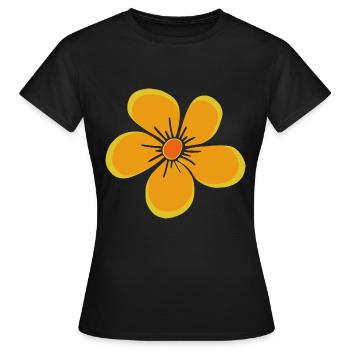Fleur jaune, fleur, floral, motif floral, floral - T-shirt Femme - noir - Devant - AI Model Female 172 dark (172cm)