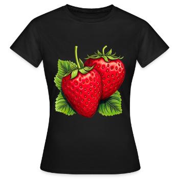 Erdbeere Erdbeeren für einen Erdbeer Liebhaber - Frauen T-Shirt - Schwarz - Vorne - AI Model Female 172 dark (172cm)
