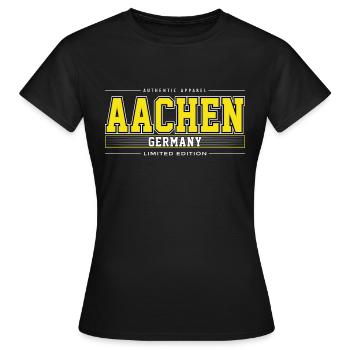 Aix-la-Chapelle - T-shirt Femme - noir - Devant - AI Model Female 172 dark (172cm)