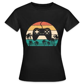 Manette de jeu manette de jeu manette de jeu Nerd Geek - T-shirt Femme - noir - Devant - AI Model Female 172 dark (172cm)
