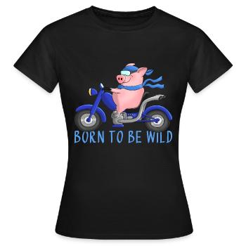 Ulkiger Motorradfahrer - Born to be wild - Frauen T-Shirt - Schwarz - Vorne - AI Model Female 172 dark (172cm)