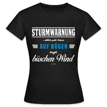 Sturmwarnung Rügen - büschen Wind - Frauen T-Shirt - Schwarz - Vorne - AI Model Female 172 dark (172cm)