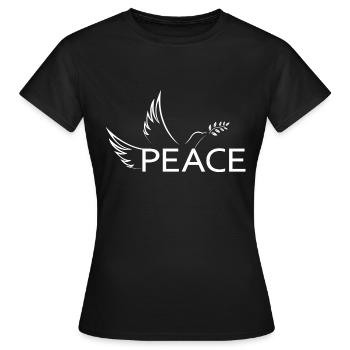 Peace Peace Dove of Peace Demo Protest Freedom - Women's T-Shirt - black - Front - AI Model Female 172 dark (172cm)