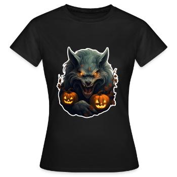 Loup-garou Halloween - T-shirt Femme - noir - Devant - AI Model Female 172 dark (172cm)