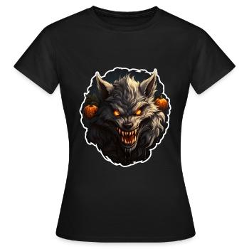 Loup-garou Halloween - T-shirt Femme - noir - Devant - AI Model Female 172 dark (172cm)