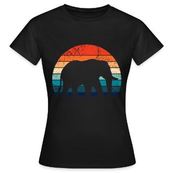 Elephant - big game, tusk, ivory sunset - Women's T-Shirt - black - Front - AI Model Female 172 dark (172cm)