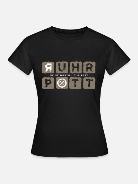 Ruhrpott GPS Koordinaten Vintage - Frauen T-Shirt - Schwarz