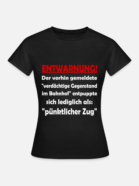 Lustiger Bahnhof Spruch Eisenbahn Zug Zu Spät - Frauen T-Shirt - Schwarz