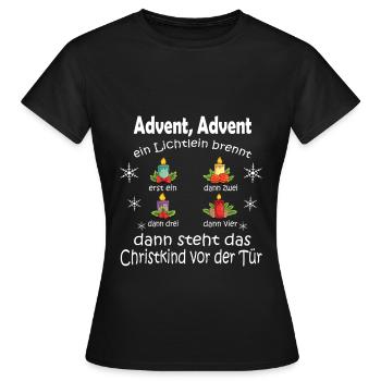 Advent Advent Christkind Poem Christmas - Women's T-Shirt - black - Front - AI Model Female 172 dark (172cm)