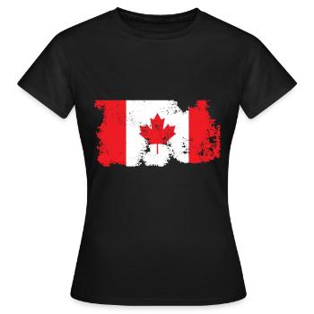 Drapeau de feuille d'érable Canada Canada - T-shirt Femme - noir - Devant - AI Model Female 172 dark (172cm)