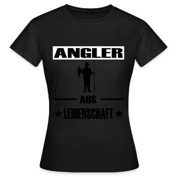 Angeln - Frauen T-Shirt - Schwarz - Vorne - AI Model Female 172 dark (172cm)