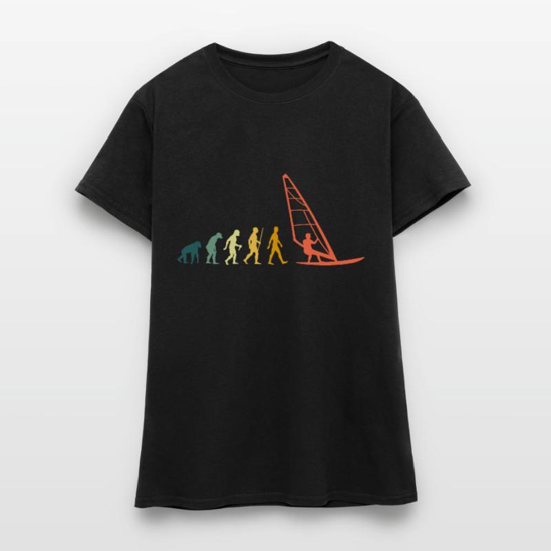 Windsurf Evolution Retro Windsurffer Windsurfing T-shirt Femme