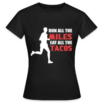 Laufen Sie alle Meilen Marathoner Gift - Frauen T-Shirt - Schwarz - Vorne - AI Model Female 172 dark (172cm)