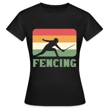 Escrime Rétro Candidat Cadeau - T-shirt Femme - noir - Devant - AI Model Female 172 dark (172cm)