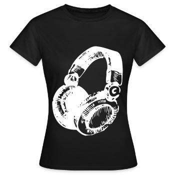 DJ Headset - Women's T-Shirt - black - Front - AI Model Female 172 dark (172cm)