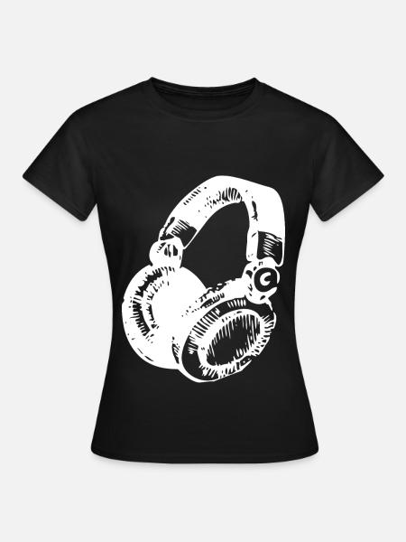 DJ Headset - Frauen T-Shirt - Schwarz