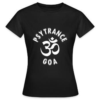 Psytrance Goa Om - Frauen T-Shirt - Schwarz - Vorne - AI Model Female 172 dark (172cm)