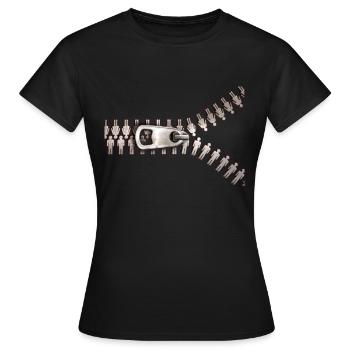 Zipper pants zipper gift idea - T-shirt Femme - noir - Devant - AI Model Female 172 dark (172cm)