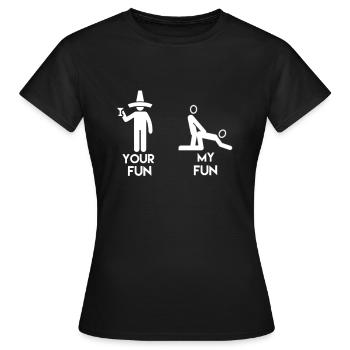 MEIN Spass Sex Geschenkidee - Frauen T-Shirt - Schwarz - Vorne - AI Model Female 172 dark (172cm)