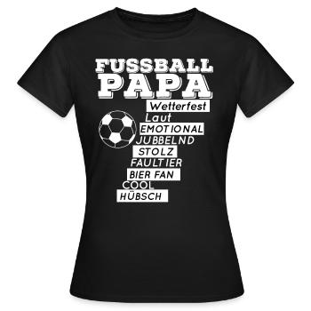Fußball PAPA GESCHENKIDEE GEBURTSTAG - Frauen T-Shirt - Schwarz - Vorne - AI Model Female 172 dark (172cm)