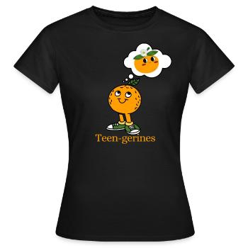 Mandarine Teenager - Frauen T-Shirt - Schwarz - Vorne - AI Model Female 172 dark (172cm)